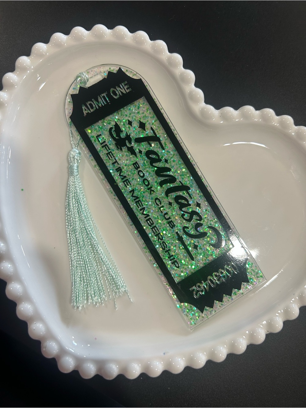 Mint Green Glitter Tassel Bookmark - Fantasy Book Club